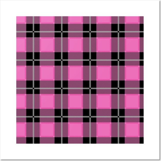 Pink and Black Flannel-Plaid Pattern Wall Art by Design_Lawrence